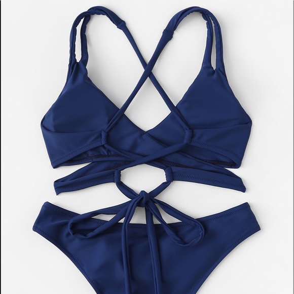 🔥 FINAL SALE‼️1️⃣ L left— blue tie around bikini - Picture 7 of 8